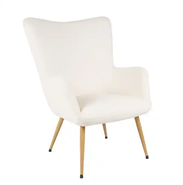 Butaca Elva tapizado blanco madera - Butacas