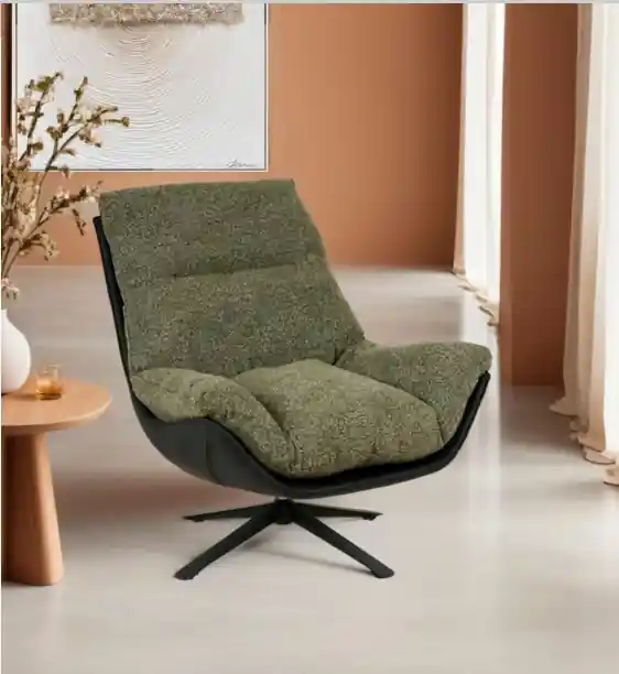 Sillón giratorio Nuvia verde negro - Sillones