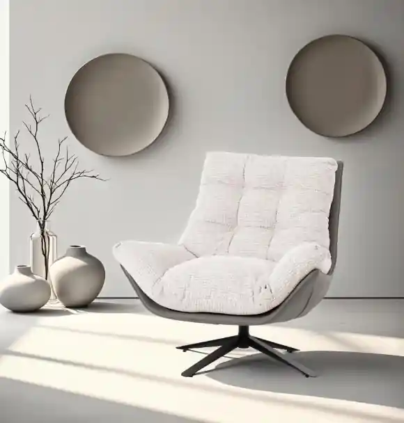 Sillón giratorio Nuvia gris beige - Sillones