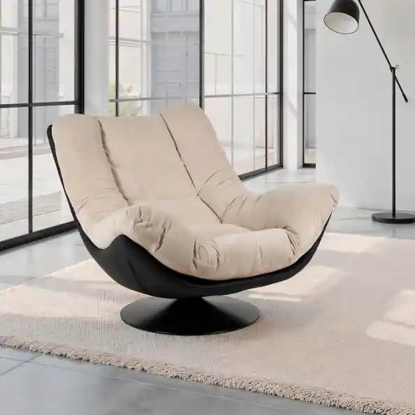 Sillón giratorio Nuvia gris marengo negro - Sillones