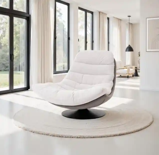 Sillón giratorio Giroa gris beige - Sillones