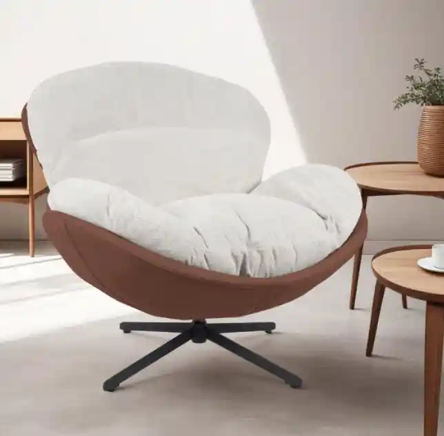 Sillón giratorio Zenair terracota beige - Sillones