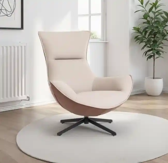 Sillón giratorio Brisa antimanchas beige caldera - Sillones