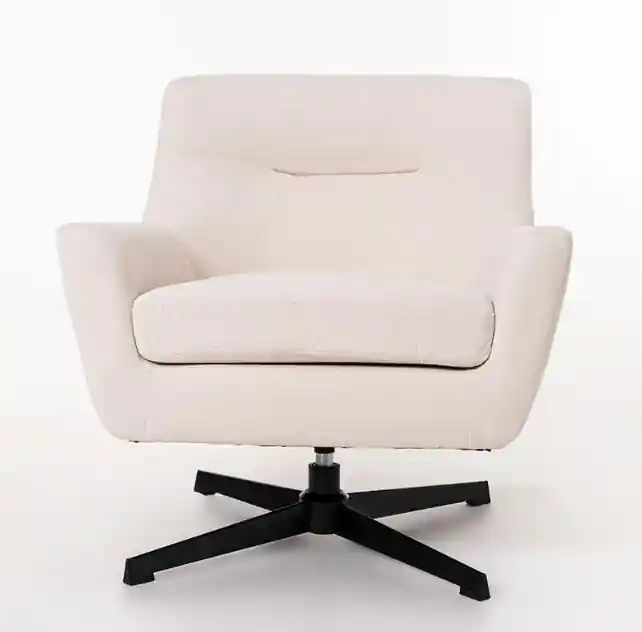 Sillón giratorio Elegance 360° terciopelo blanco - Sillones