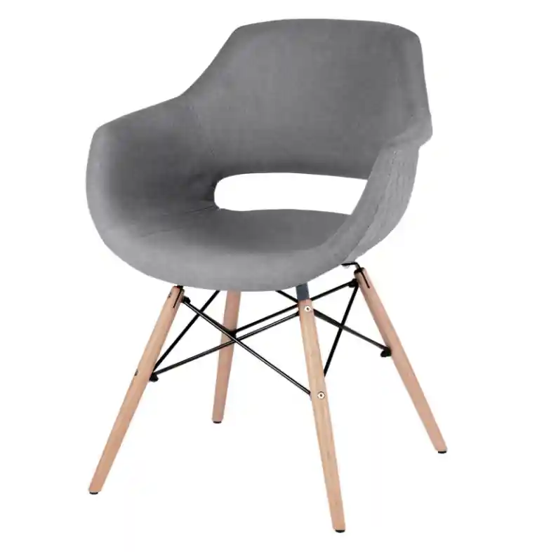 Silla nórdica Nadine tela diseño rombos en color gris - Sillas