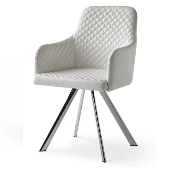 Silla giratoria con brazos polipiel blanco DC-112