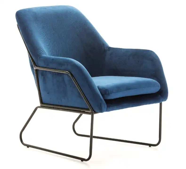 Butaca terciopelo azul viena - Sillones butacas divanes