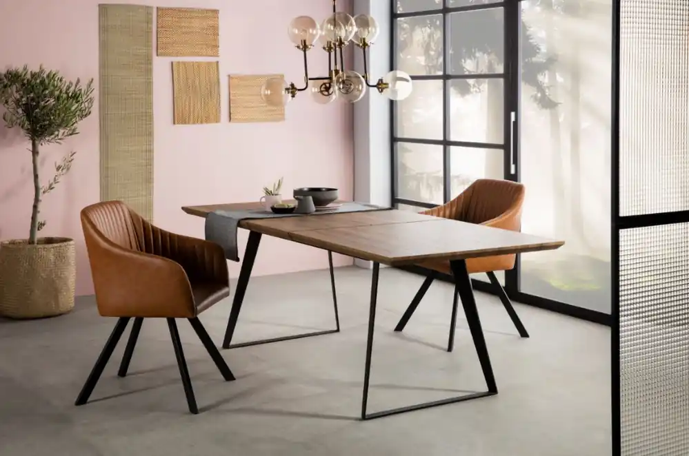 Mesa de comedor extensible roble oscuro DT-110 140-180×90 cm