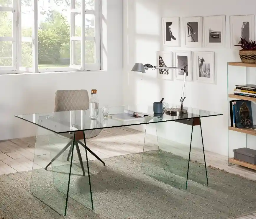 Mesa escritorio Sidney cristal madera 180×90 DT-808