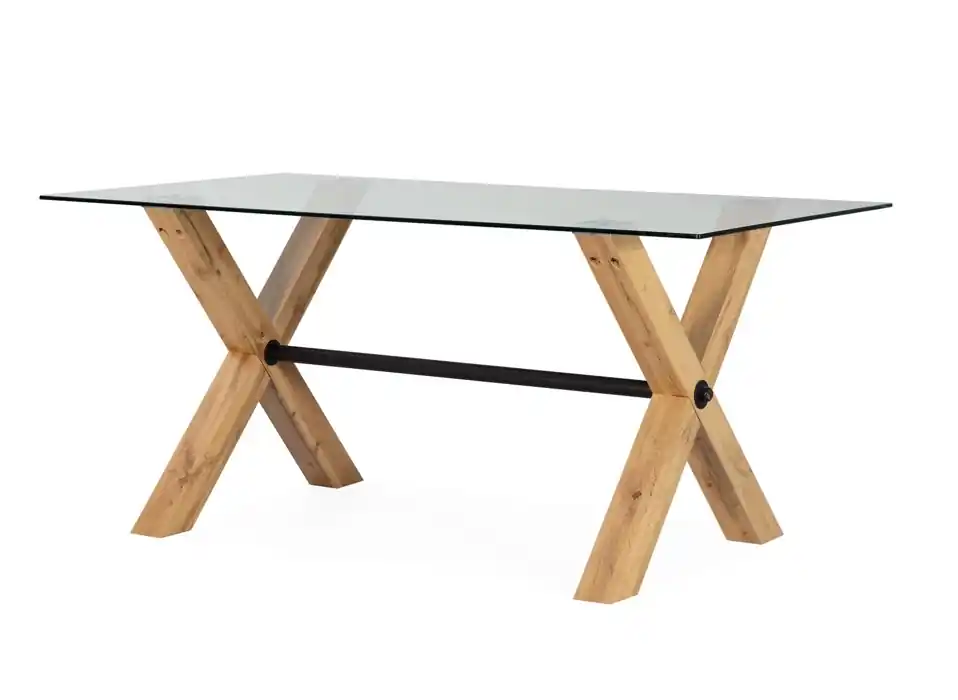 Mesa de comedor nordica cristal roble 160×90 DT-165