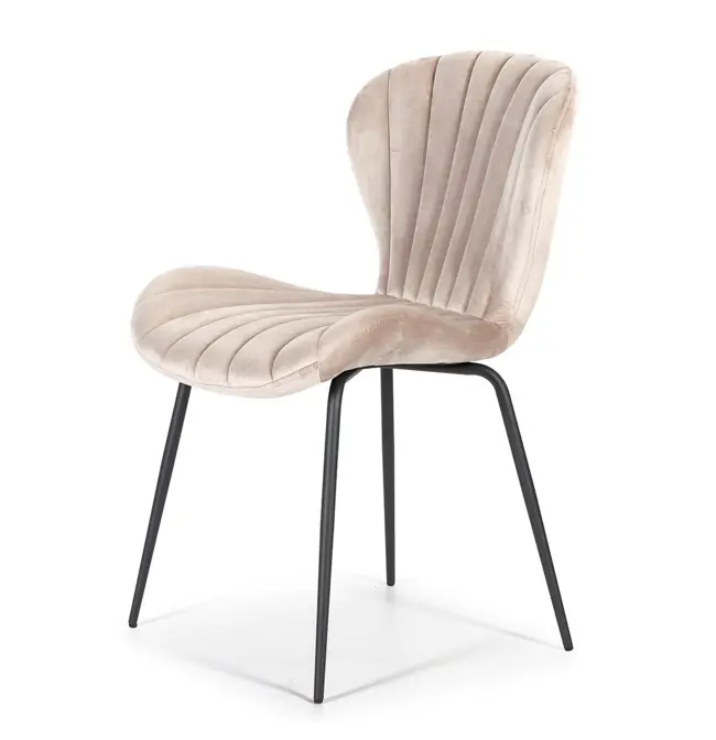 Silla concha terciopelo beige DC-541