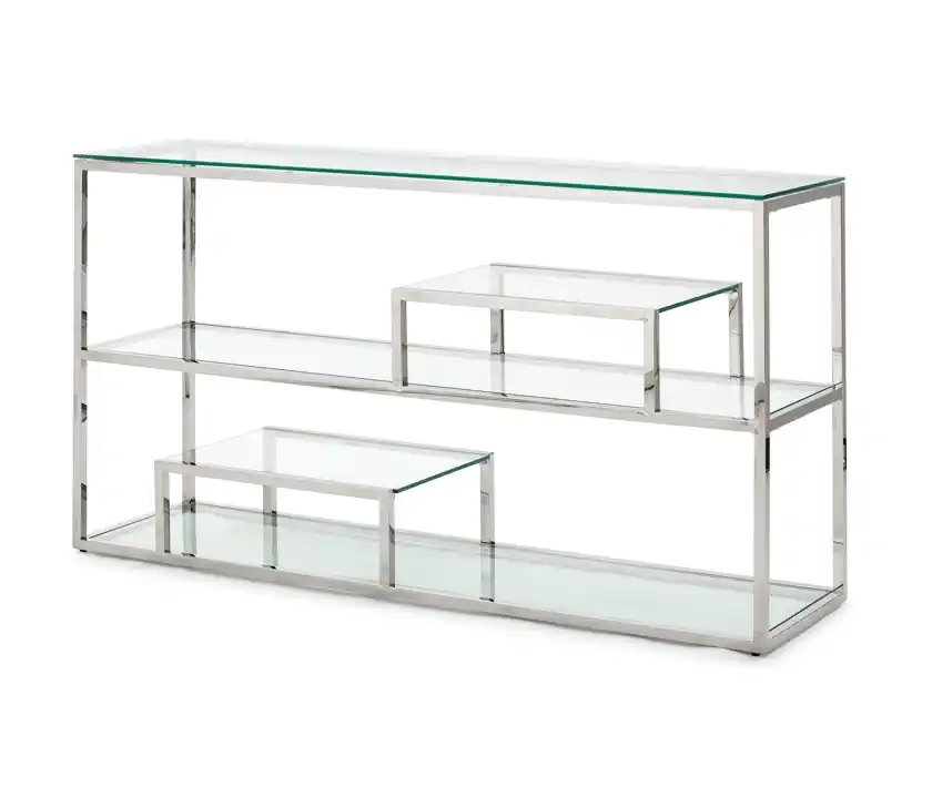 Consola acero inoxidable cristal 140×78 CON-65