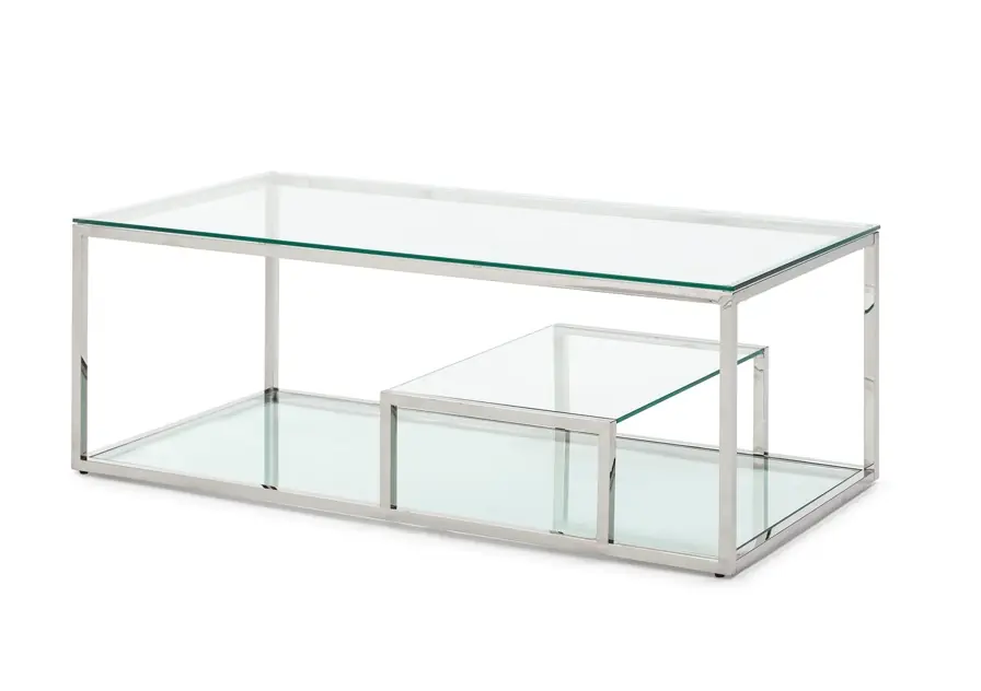 Mesa de centro acero inoxidable cristal 120×60 CT-65