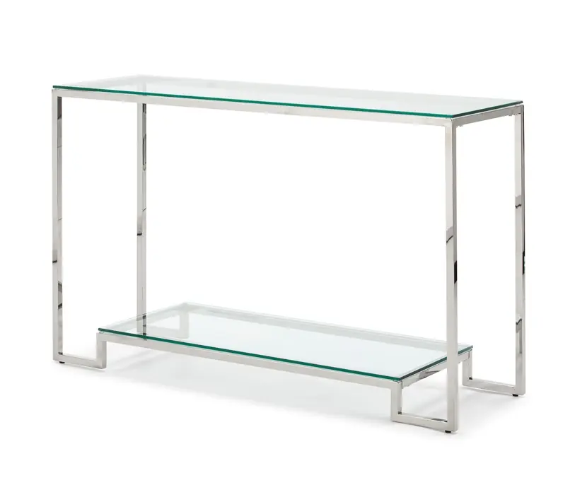Consola acero inoxidable cristal 120×78 CON-63