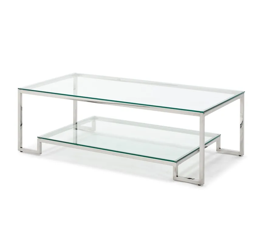 Mesa de centro acero inoxidable cristal 120×60 CT-16