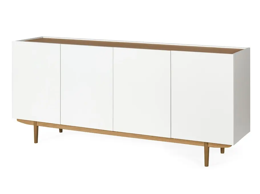 Aparador cuatro puertas blanco mate roble Erika w-190