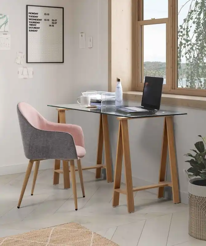 Escritorio caballete madera cristal 130×60 DK-005