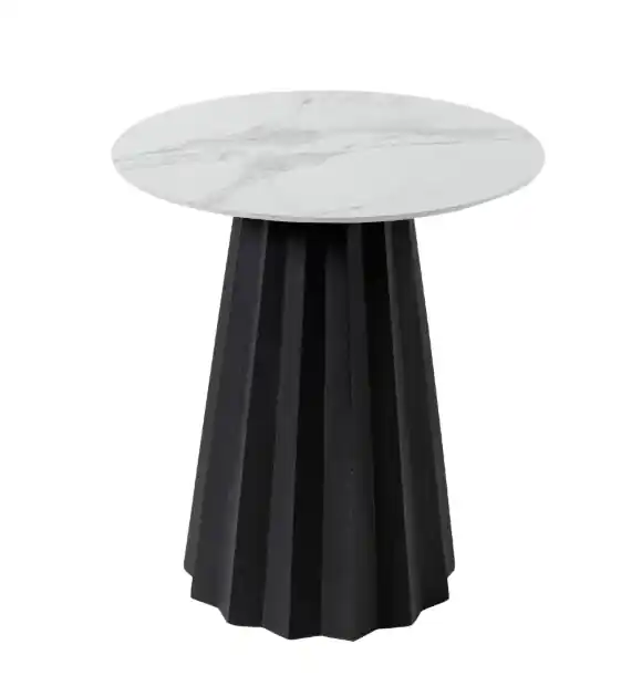 Mesa auxiliar Noctua mármol blanco 50x42x42 - Mesas de centro y auxiliares
