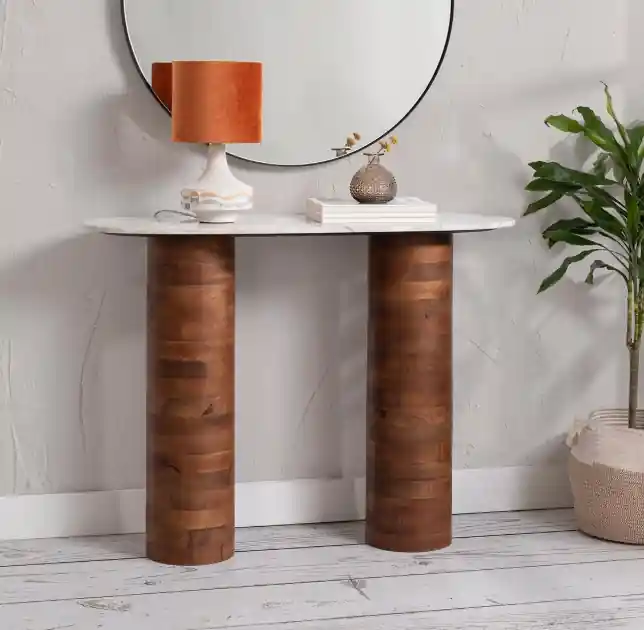 Consola Alboréa mármol madera 100x75x40 - Consolas