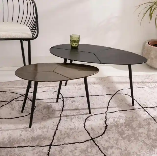Mesa de centro Nero Bronze metal 78x45x40 - Mesas de centro y auxiliares