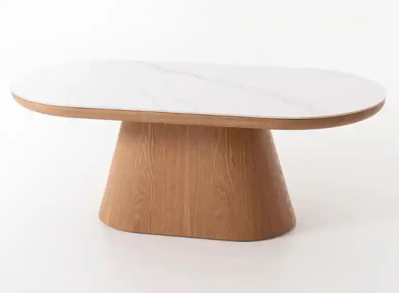 Mesa de centro Nube porcelánico roble 120x45x60 - Mesas de centro y auxiliares