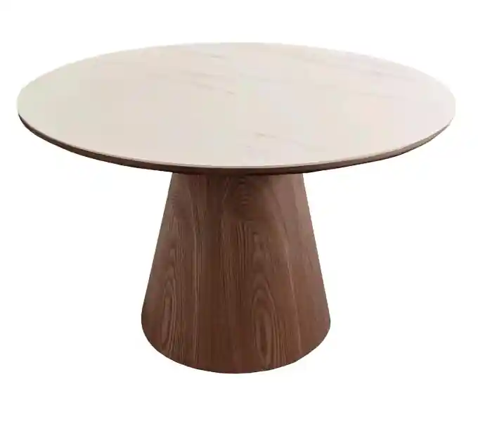 Mesa de comedor Lunna porcelanico madera nogal 120cm - Mesas de comedor