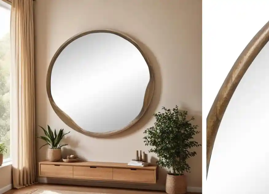 Espejo de pared Celeste nogal 120×120 - Espejos