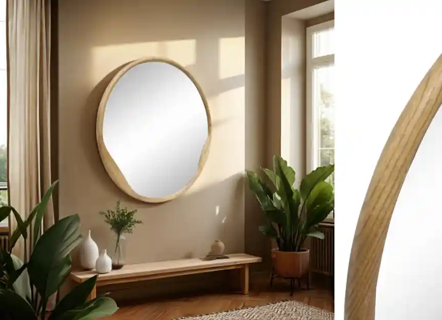 Espejo de pared Celeste roble 90×90 - Espejos