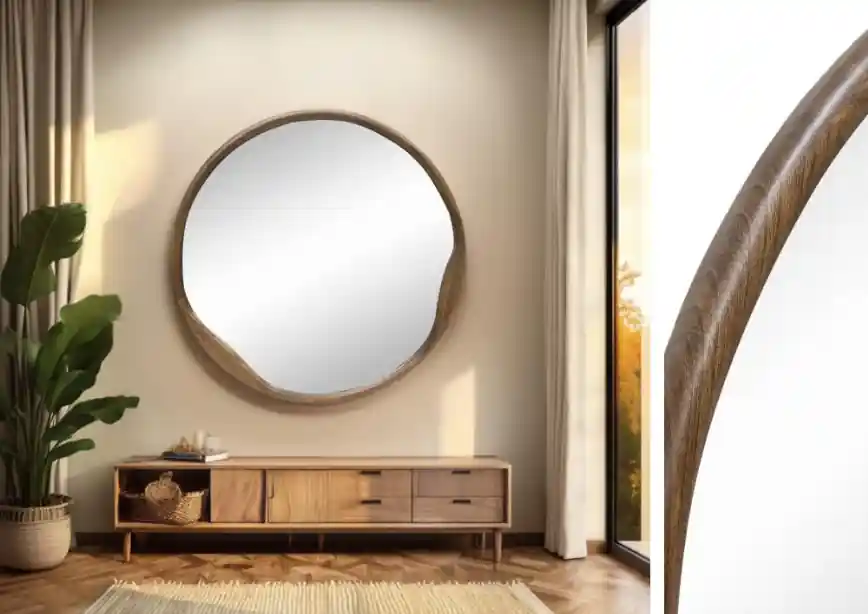 Espejo de pared Celeste nogal 90×90 - Espejos