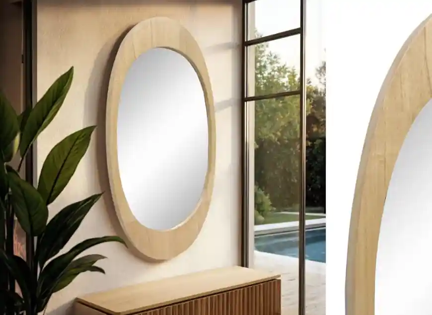 Espejo de pared Ovalis roble 86×50 - Espejos