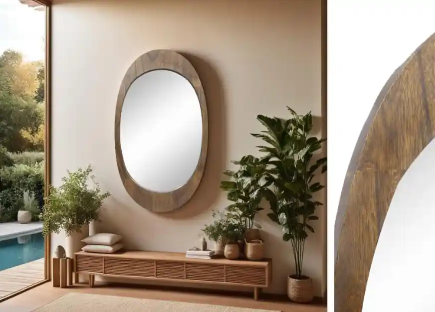 Espejo de pared Ovalis nogal 86×50 - Espejos