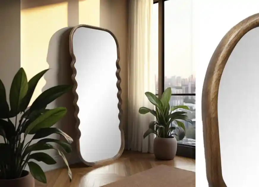 Espejo pared Wave nogal 160×60 - Espejos