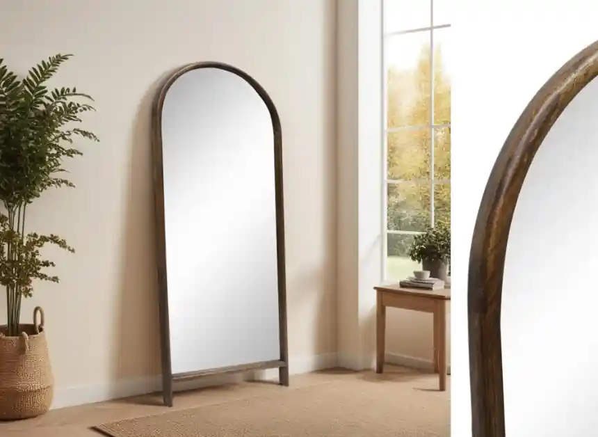 Espejo Terra suelo y pared nogal 160×60 - Espejos