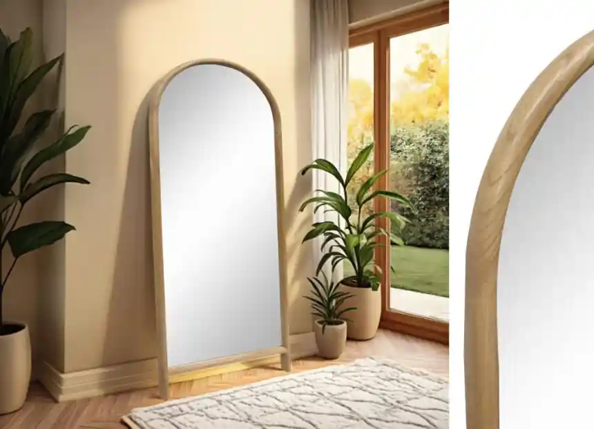 Espejo Terra suelo y pared roble 160×60 - Espejos