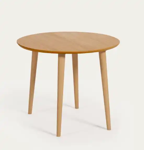 Mesa nordica redonda extensible roble natural 90-170×90 cm