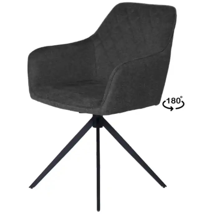 Silla Amalia 180º tapizado gris oscuro - Sillas