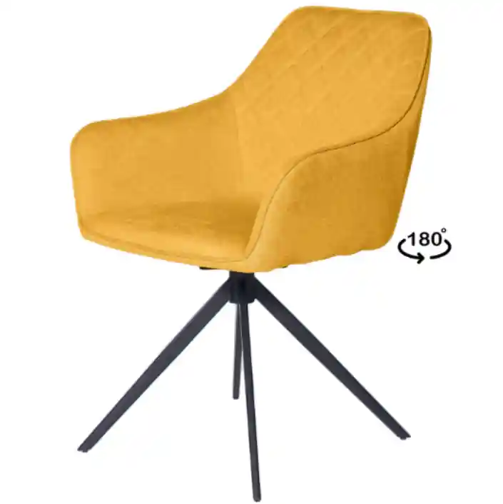 Silla Amalia 180º tapizado mostaza - Sillas