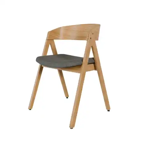 Silla Rina chapa roble y tapizado gris oscuro - Sillas
