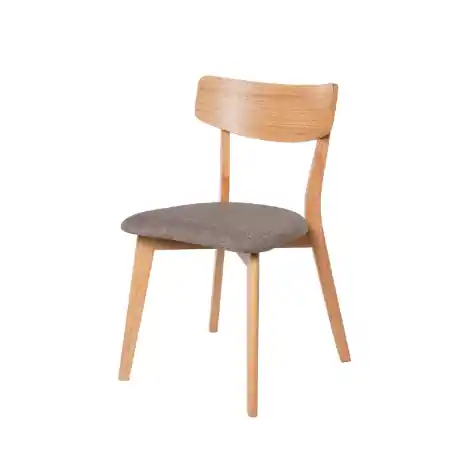 Silla Keira roble y gris claro - Sillas