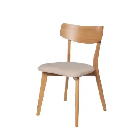 Silla Keira roble y beige - Sillas