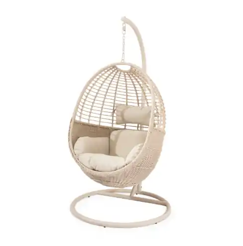 Sillón colgante Hannover ratán beige - Terraza y Jardin