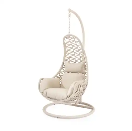 Sillón colgante Constanza ratán beige - Terraza y Jardin