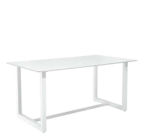 Mesa exterior Audrey acero blanco porcelánico - Mesas de terraza