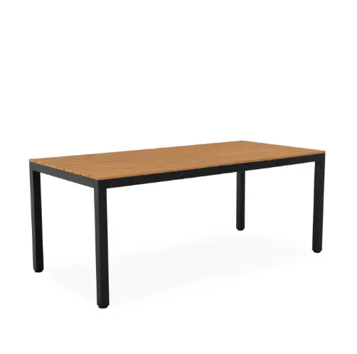 Mesa de exterior Cinthia aluminio negro madera - Mesas de terraza