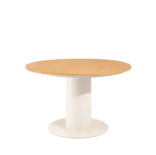 Mesa de exterior Ethel redonda acero beige - Mesas de terraza