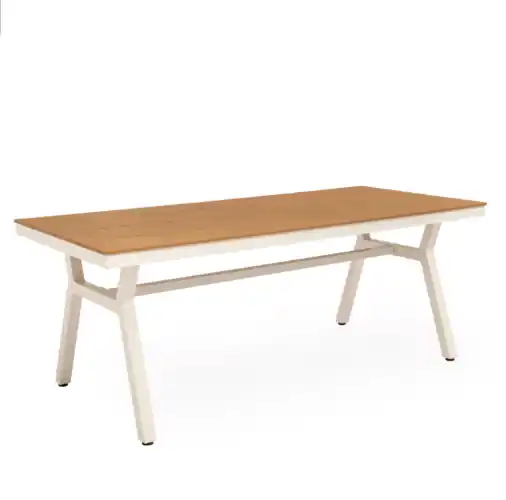 Mesa de exterior Georgia metal beige madera - Mesas de terraza