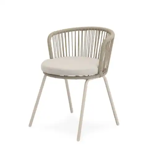 Silla de exterior Vilma acero beige - Sillas de terraza