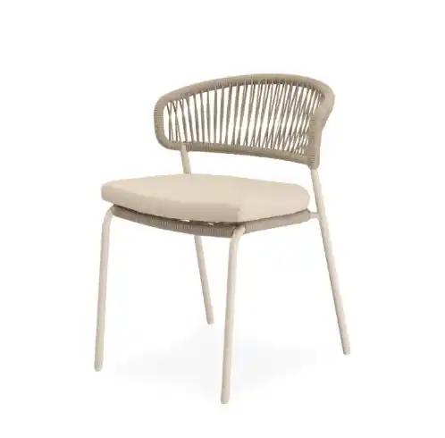 Silla de exterior Palmira acero beige - Sillas de terraza