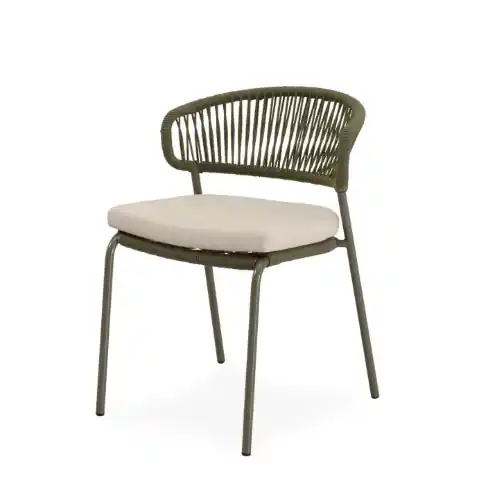 Silla de exterior Palmira acero verde - Sillas de terraza