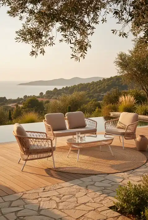 Conjunto de jardín Odesa acero blanco - Conjuntos terraza